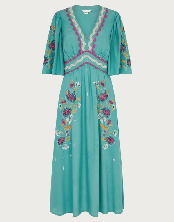 Monsoon Betsy Tea Dress Blue - Image 5