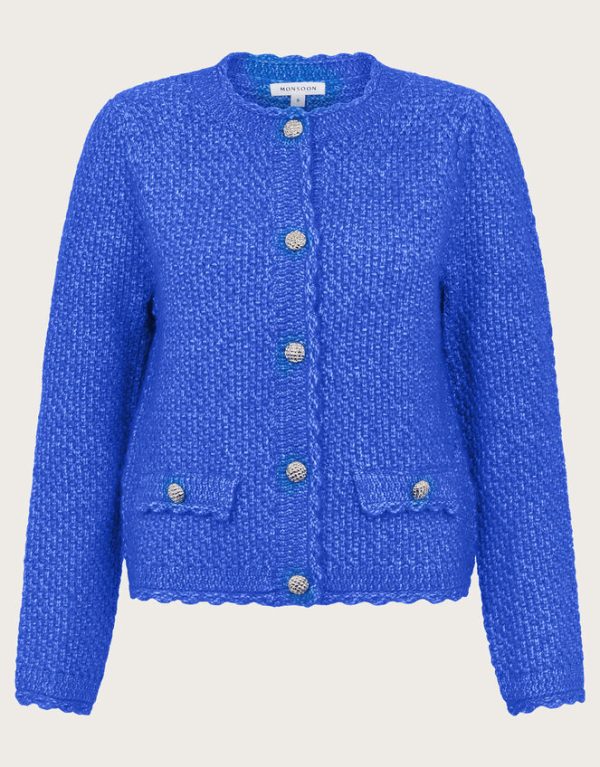 Monsoon Suki Stitch Cardigan Blue - Image 5