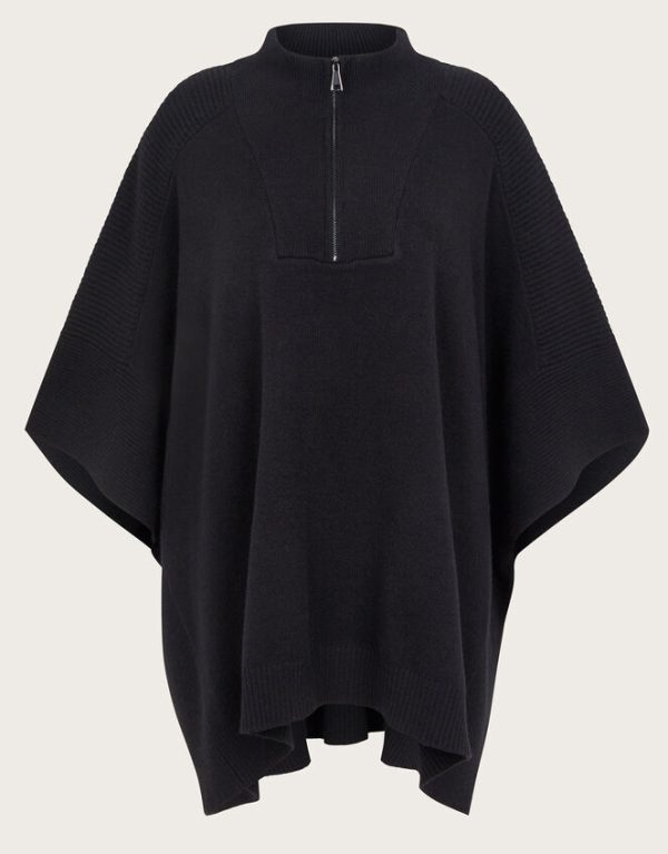 Monsoon Half Zip Knit Poncho - Image 6