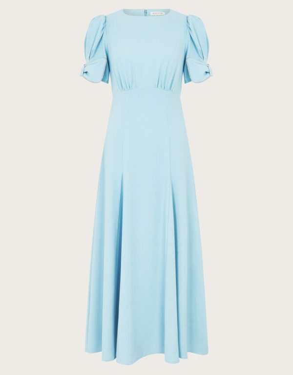 Monsoon Belle Bow Sleeve Midi Dress Blue - Image 6