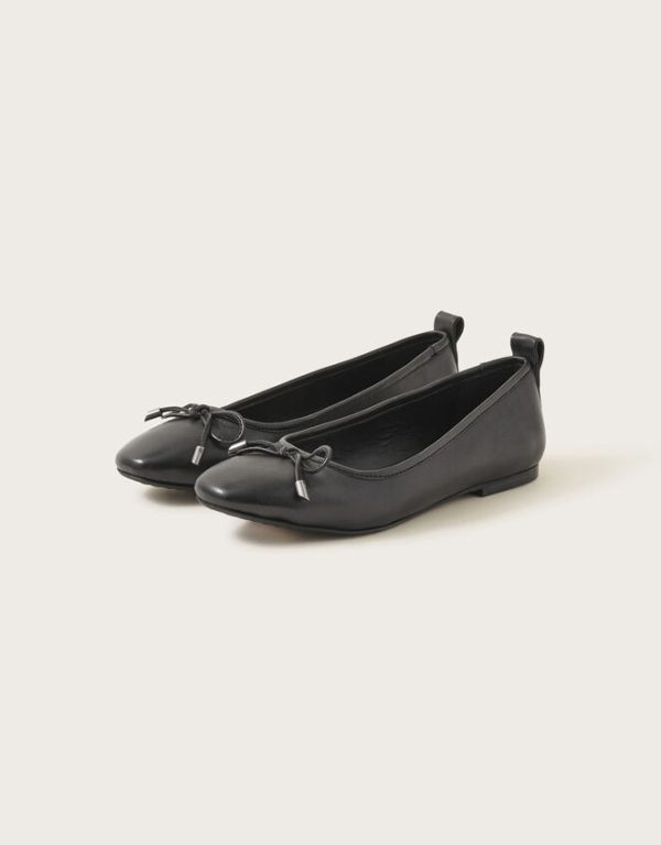 Monsoon Leather Ballet Flats Black