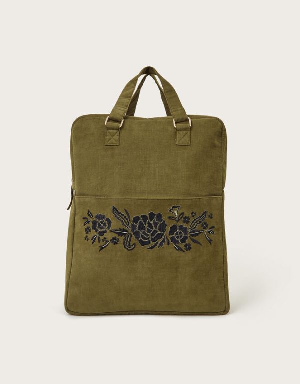 Monsoon Beth Embroidered Corduroy Backpack