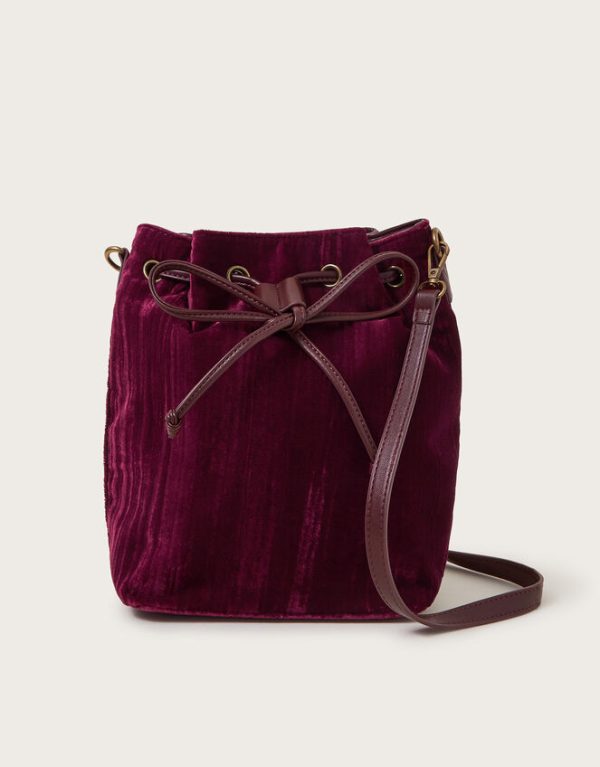 Monsoon Alice Velvet Bucket Bag