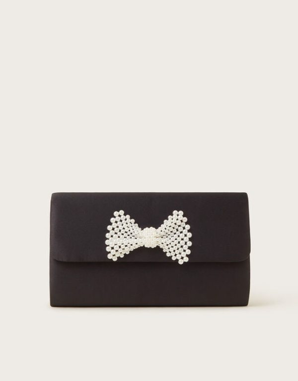 Monsoon Pearl Bow Clutch Bag