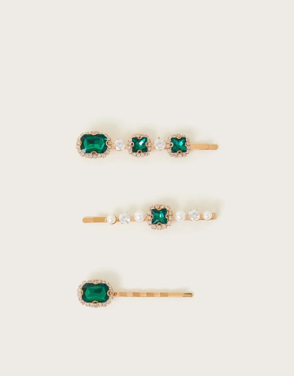 Monsoon 3-Pack Gemstone Slide Hair Clips