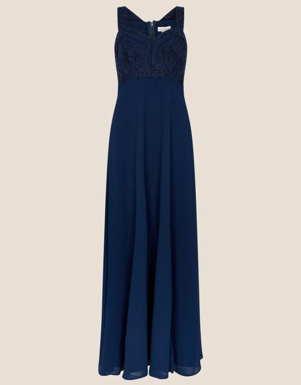 Monsoon Lori Lace Maxi Dress Blue - Image 4