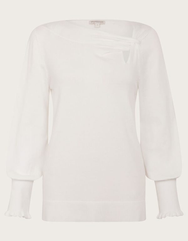 Monsoon Side Knot Twist Jumper Ivory - Image 5