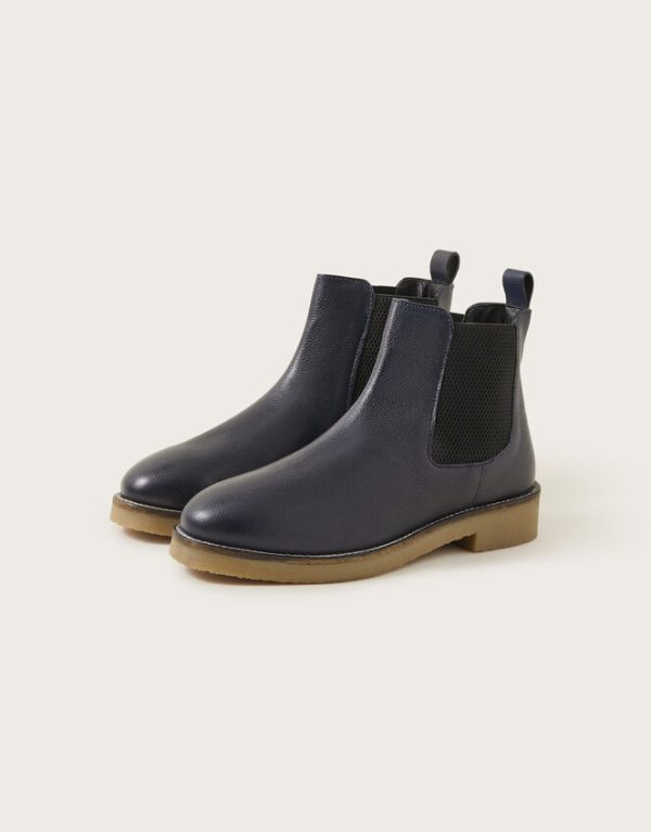 Monsoon Chiswick Leather Chelsea Boots Blue - Image 2