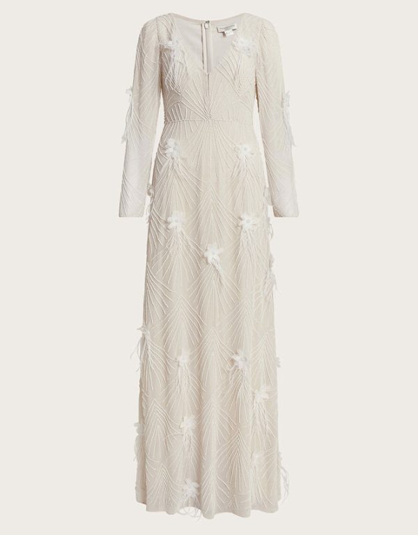 Monsoon Florence Embellished Bridal Dress Ivory - Image 5