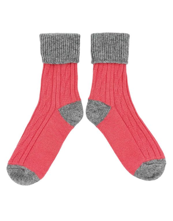 Monsoon Catherine Tough Cashmere Knit Socks Orange - Image 2