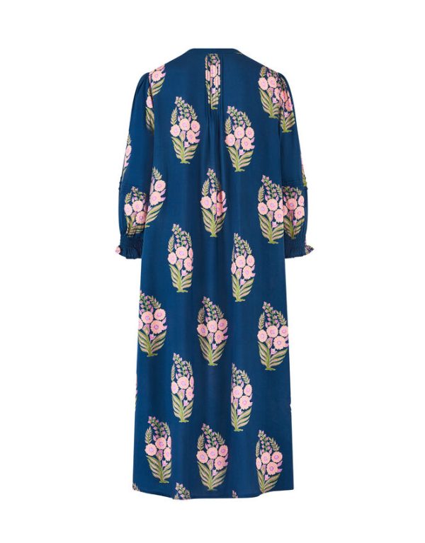 Monsoon East Floral Print Midi Dress Blue - Image 6