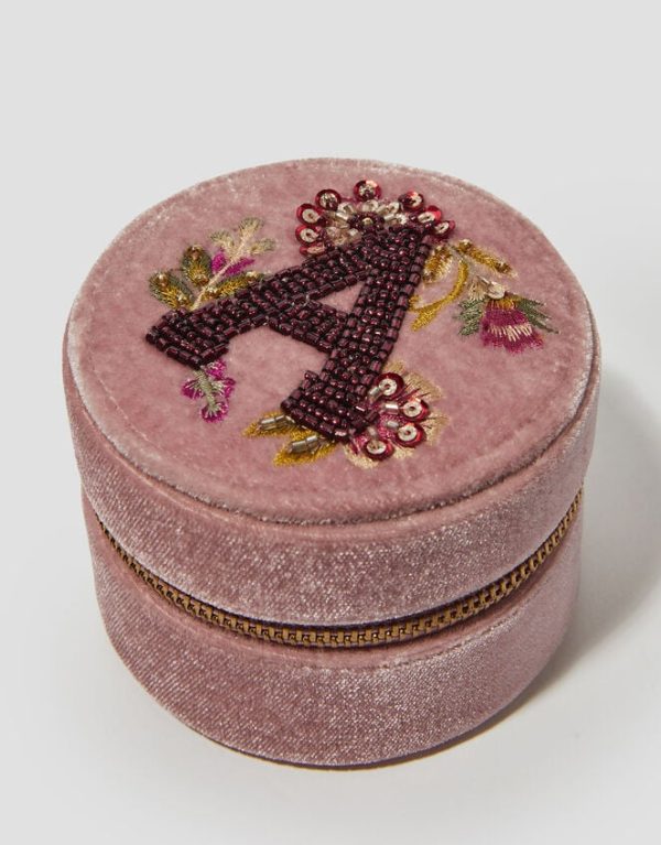 Monsoon Initial Embellished Jewellery Box Pink - Image 2