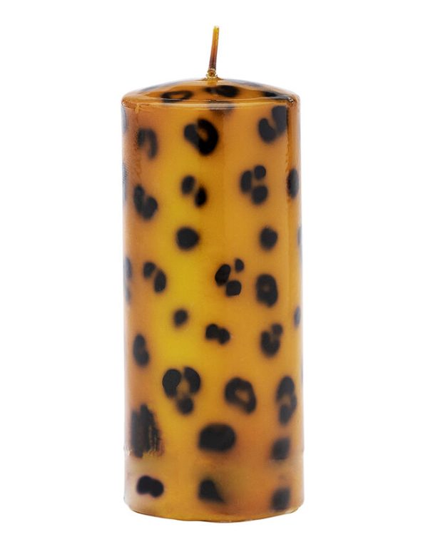 Monsoon Anna and Nina Large Leopard Print Pillar Candle - Image 3