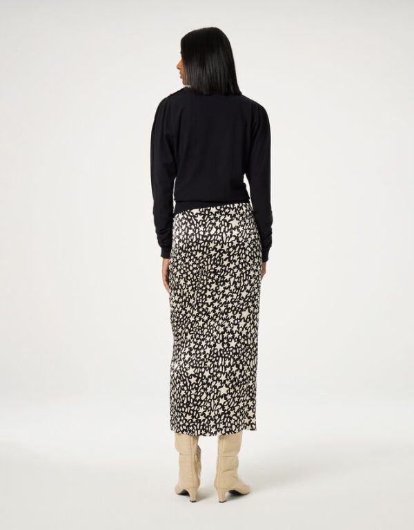 Monsoon Fabienne Chapot Laurie Star Print Midi Skirt Black - Image 3