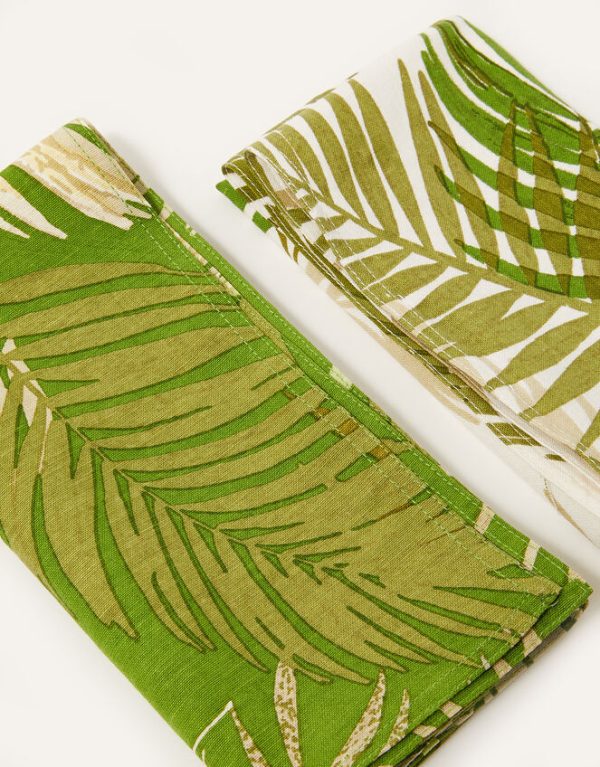 Monsoon Palm Print Reusable Napkins Set of Two - Image 3