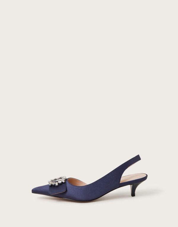 Monsoon Nina Diamante Slingback Heels Blue - Image 3