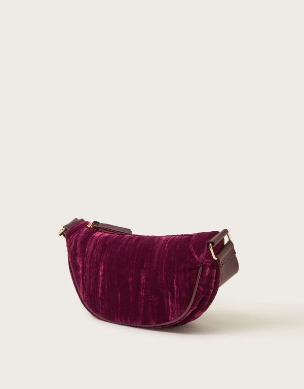 Monsoon Val Crushed Velvet Sling Bag Red - Image 2