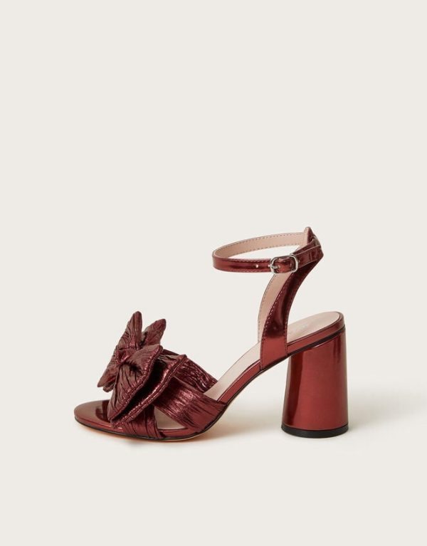 Monsoon Ruby Bow Heel Sandals Red - Image 2