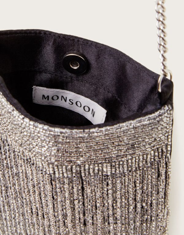 Monsoon Cosmo Embellished Fringe Phone Bag - Image 3