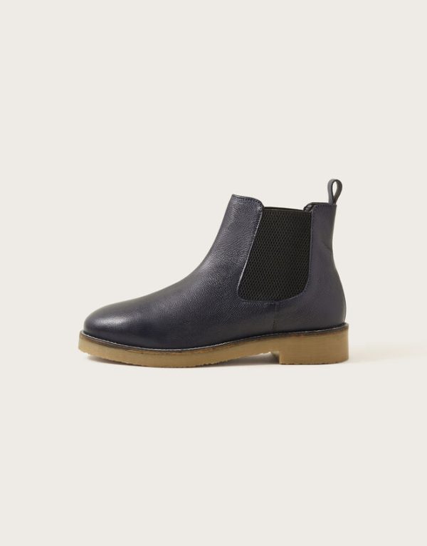 Monsoon Chiswick Leather Chelsea Boots Blue - Image 3