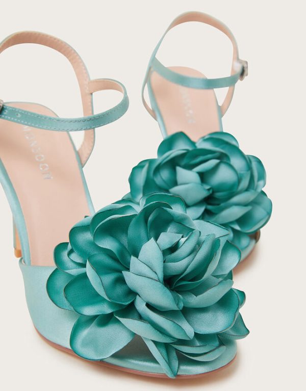 Monsoon Corsage Satin StilettosBlue - Image 3