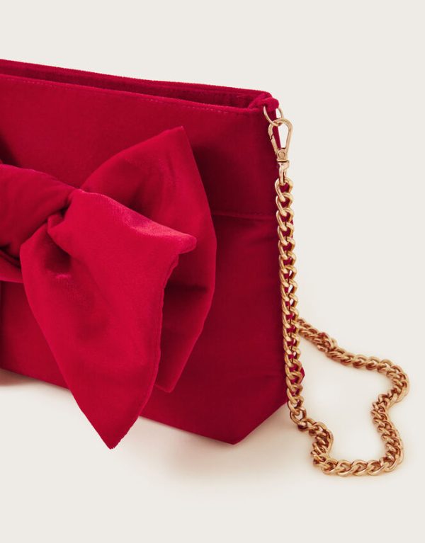 Monsoon Velvet Bow Bag - Image 5