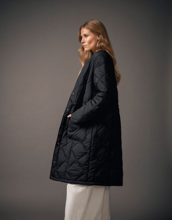 Monsoon Zaira Quilted Puffer Coat Black - Image 6