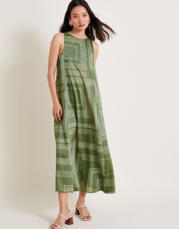 Monsoon Anica Maxi Dress Green