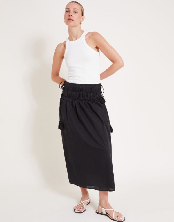 Monsoon Jade Maxi Skirt Black