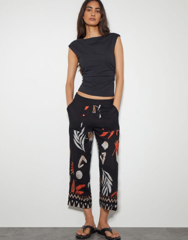 Monsoon Carlotta Crop Trousers Black