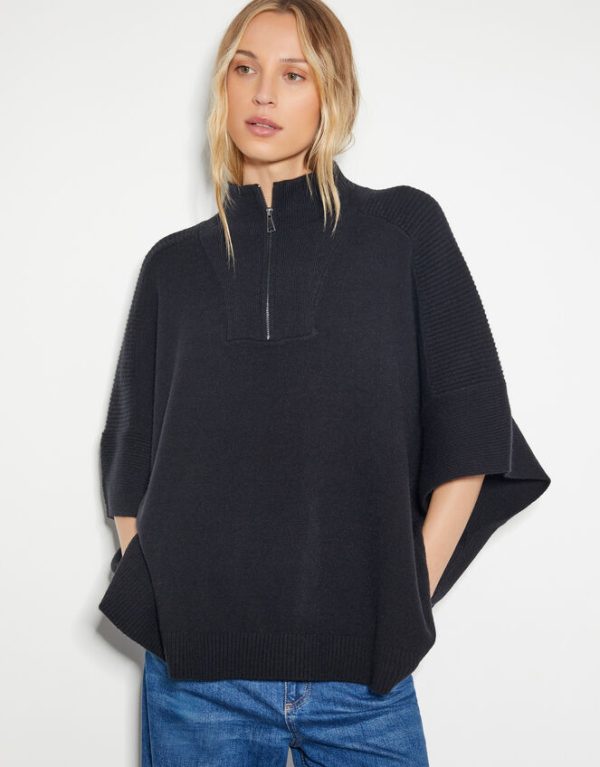 Monsoon Half Zip Knit Poncho