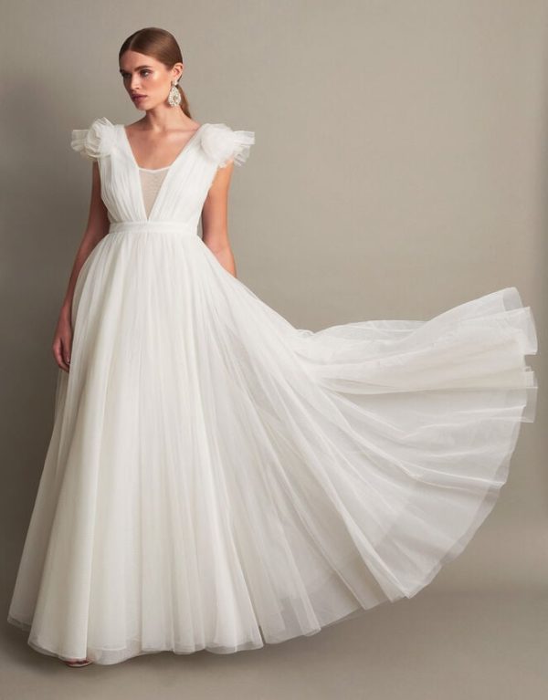 Monsoon Gabriella Tulle Maxi Bridal Dress Ivory