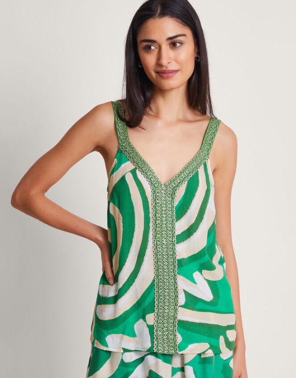 Monsoon Posy Print Cami Green