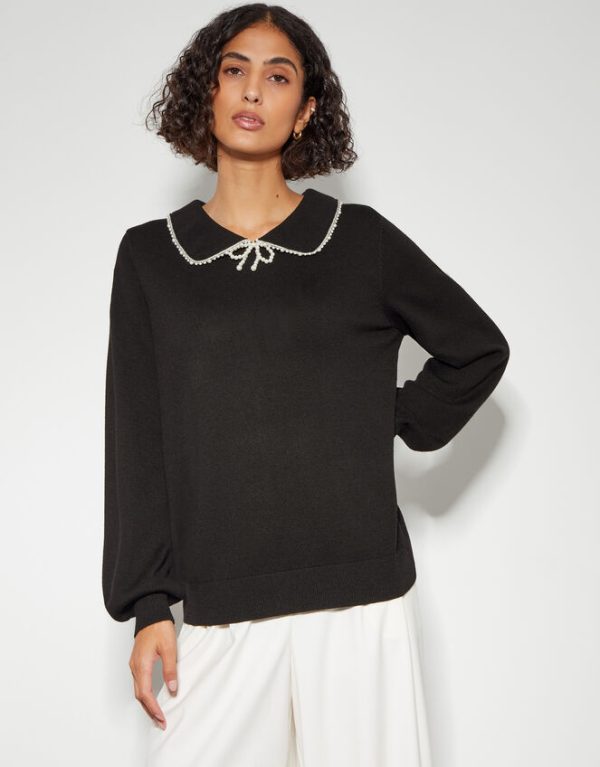 Monsoon Clara Collar Jumper Black - Image 2