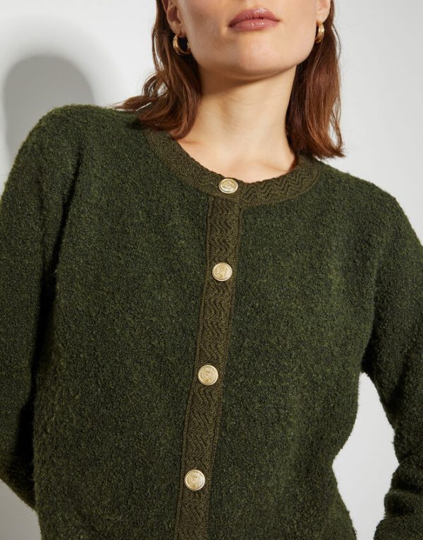 Monsoon Bevan Boucle Cardigan Green - Image 2