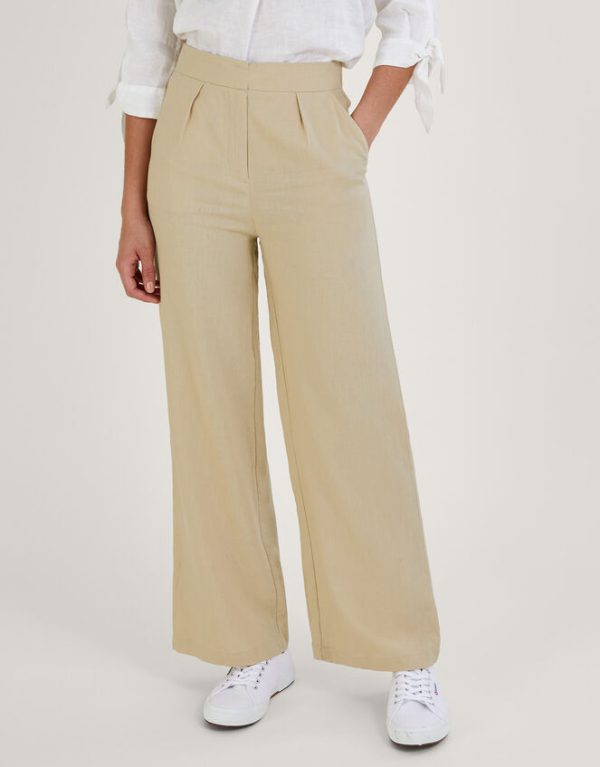 Monsoon Jenny Shorter Length Trousers Natural - Image 2