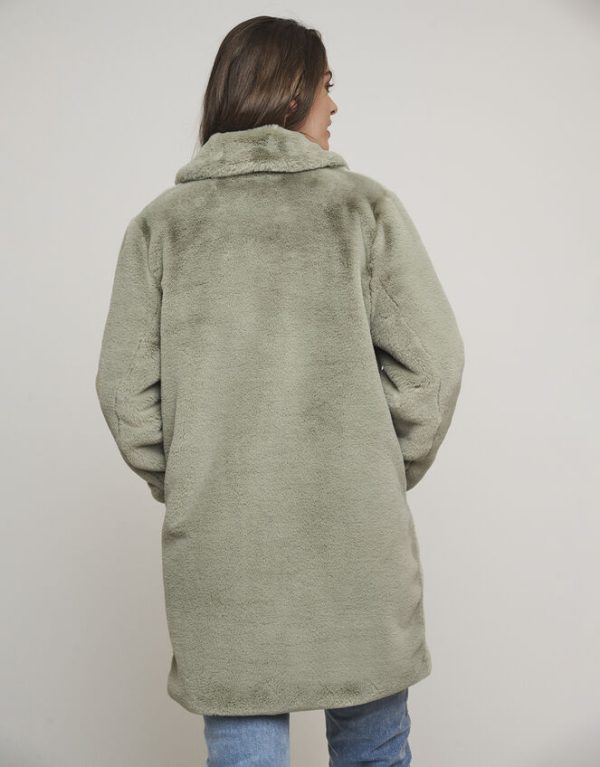 Monsoon Rino and Pelle Faux Fur Coat Green - Image 3