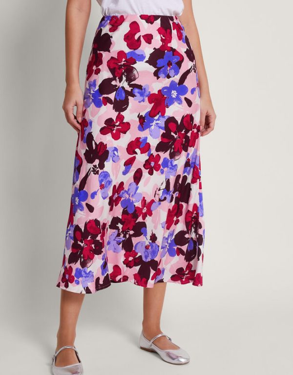 Monsoon Vittoria Floral Print Skirt Pink - Image 2