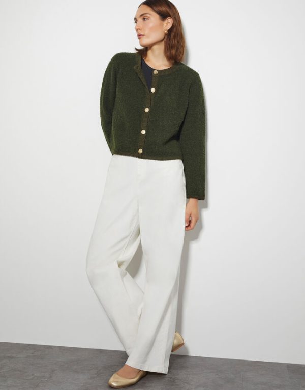 Monsoon Bevan Boucle Cardigan Green - Image 3