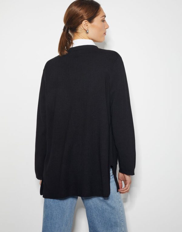 Monsoon Penny Open Front Pocket Cardigan Black - Image 3