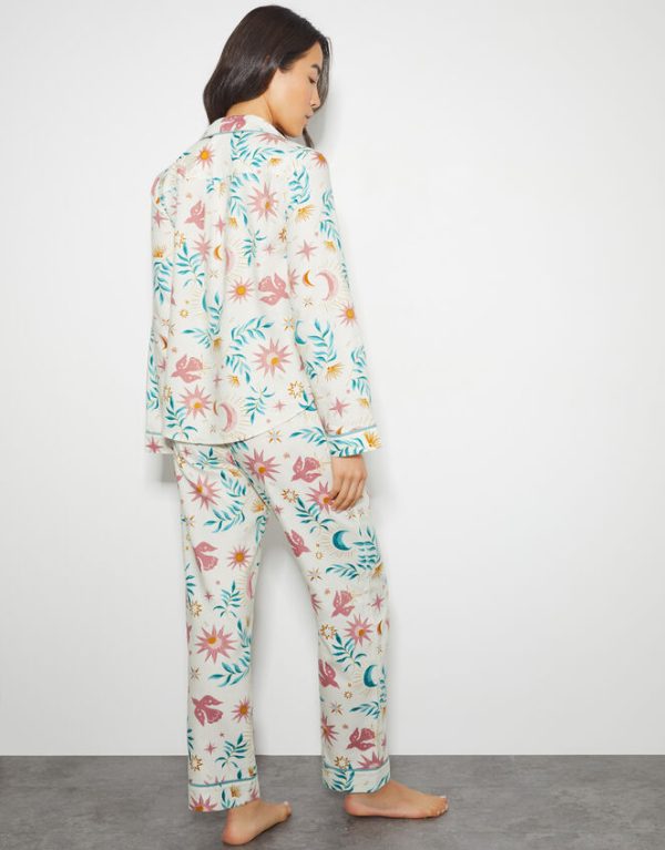 Monsoon Celeste Celestial Print Pyjama Set Cream - Image 3