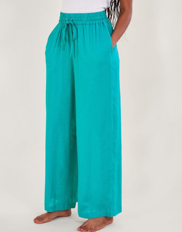 Monsoon Vicki Plain Trousers Blue - Image 2