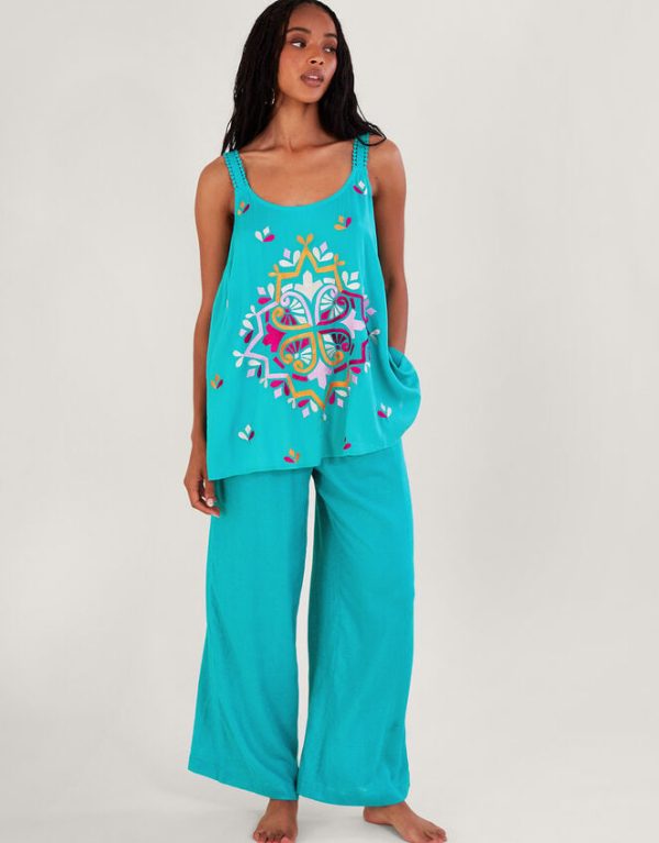 Monsoon Bonita Embroidered Cami Blue - Image 2