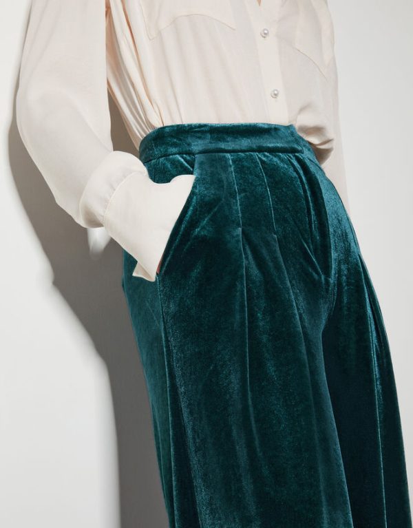 Monsoon Valery Wide Leg Velvet Trousers - Image 4