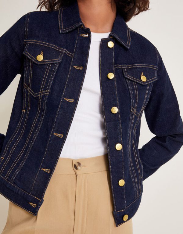 Monsoon Maya Seam Denim Jacket Blue - Image 4