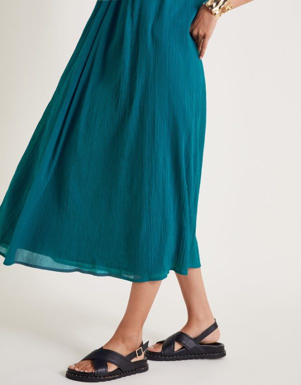 Monsoon Becky Sleeveless Beaded Midi Dress Teal - Image 4