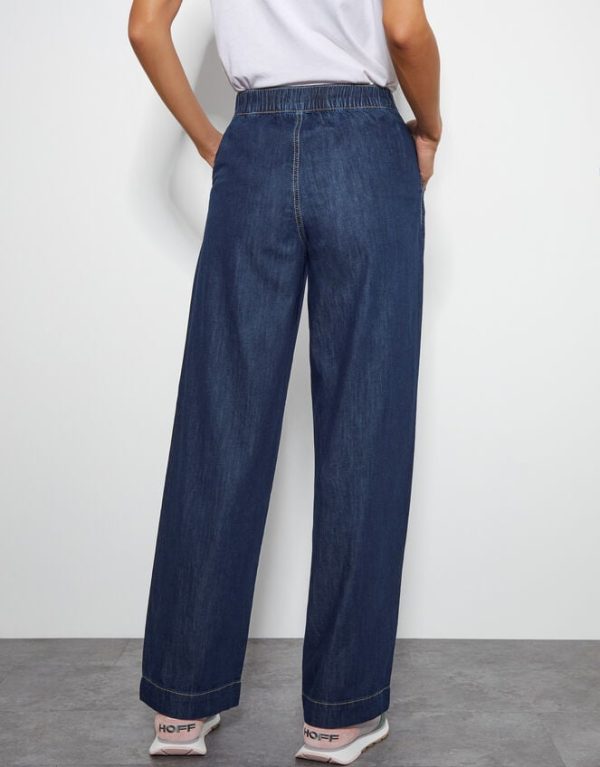 Monsoon Harper Regular High Waist Wide Leg Jeans Blue - Image 4