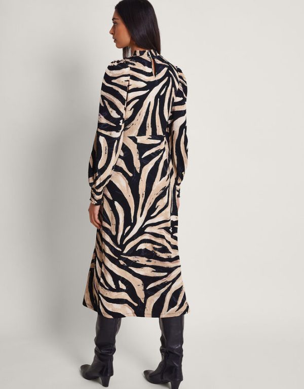 Monsoon Animal Print Dress Black - Image 3