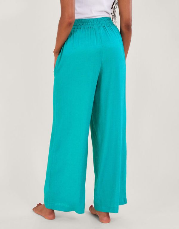 Monsoon Vicki Plain Trousers Blue - Image 3