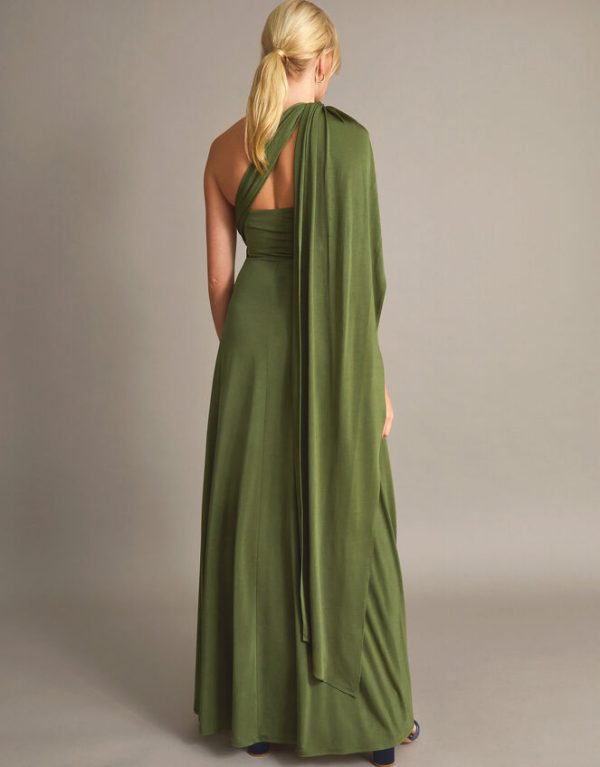 Monsoon Thea Twist Me Tie Me Maxi Dress Green - Image 3